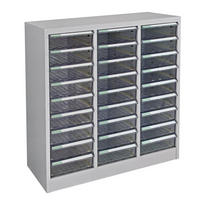 SCHUBLADENCONTAINER Kobra mit 27 Schubladen 88x80x35cm Lichtgrau - Grau, Kunststoff/Metall (80/88/35cm) - PROREGAL