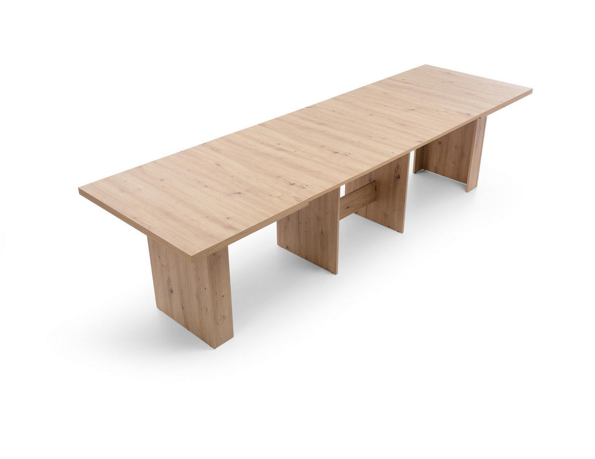 ESSTISCH Rechteckig ausziehbar Eiche Riviera 140 - 300/75/90 - Eichefarben, Holzwerkstoff (90/140/75cm) - designimpex
