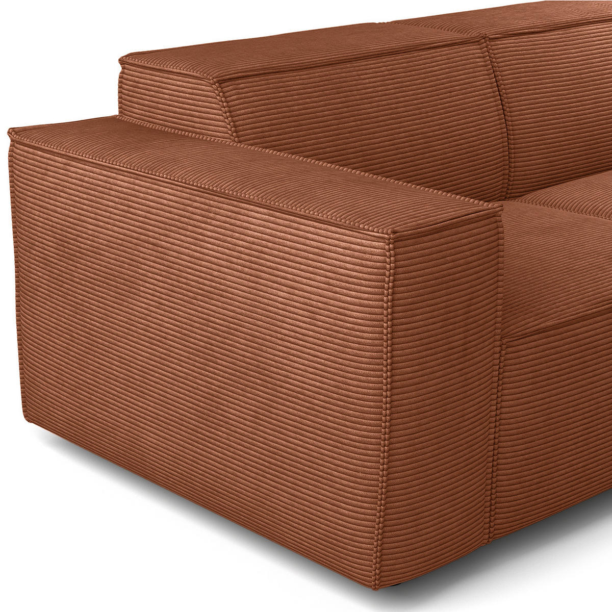 ECKSOFA mit Longchair - Schwarz/Braun, Kunststoff/Textil (260/177cm) - home24