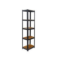 REGAL crni industrijski 5 polica 180 cm - višebojno, drvni materijal/metal (40/180/40cm) - Relaxdays