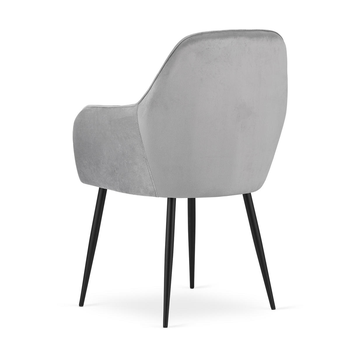 ESSZIMMERSTUHL Liv (2er-Set) - Silberfarben/Schwarz, Textil/Metall (56/86/57cm) - Home Collective