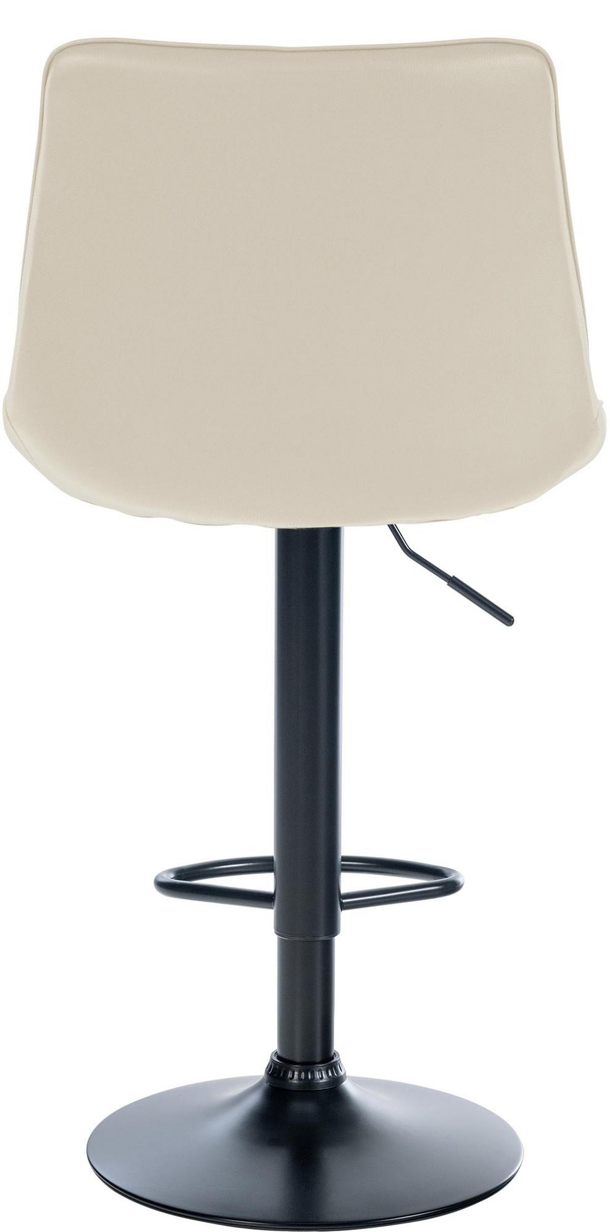 BARHOCKER RIO Creme Kunstleder Schwarz - Creme, Leder/Metall (49.5/91/50cm) - DELUKE