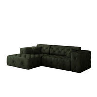 ECKSOFA L-Form Gesteppt LUX Stoff Whisper Links Grün - Grün, Holz/Kunststoff (165/266cm) - Kaiser Möbel