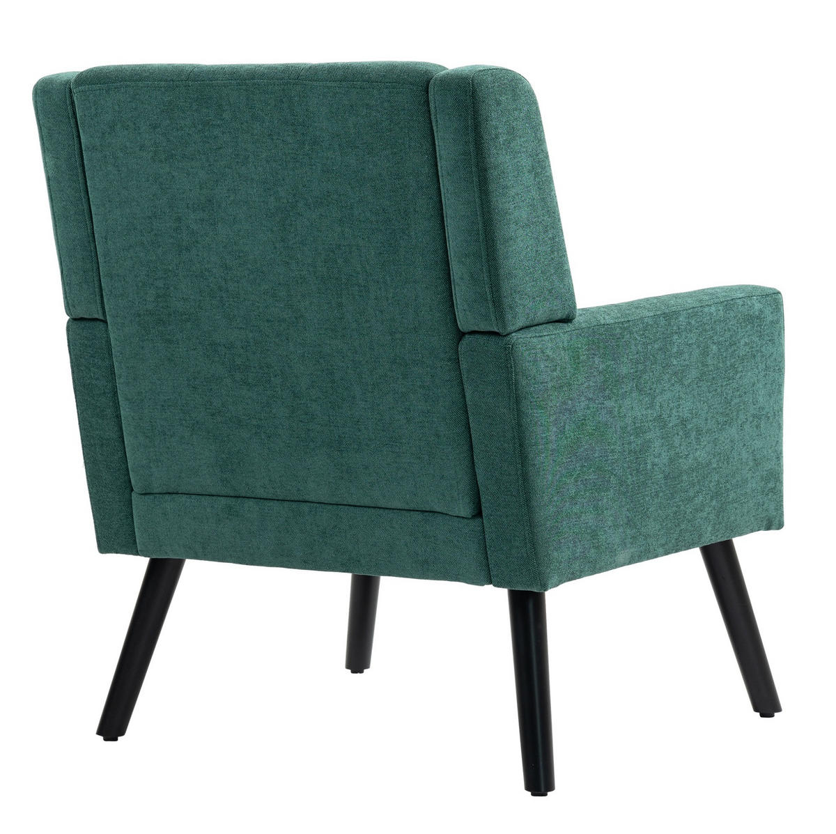 KRESLO s čalúnením, retro zelená, s masívnymi drevenými nohami a gombíkovým prešitím,76/68/88 cm - lesná zelená, textil (76/88/68cm) - BEAOK