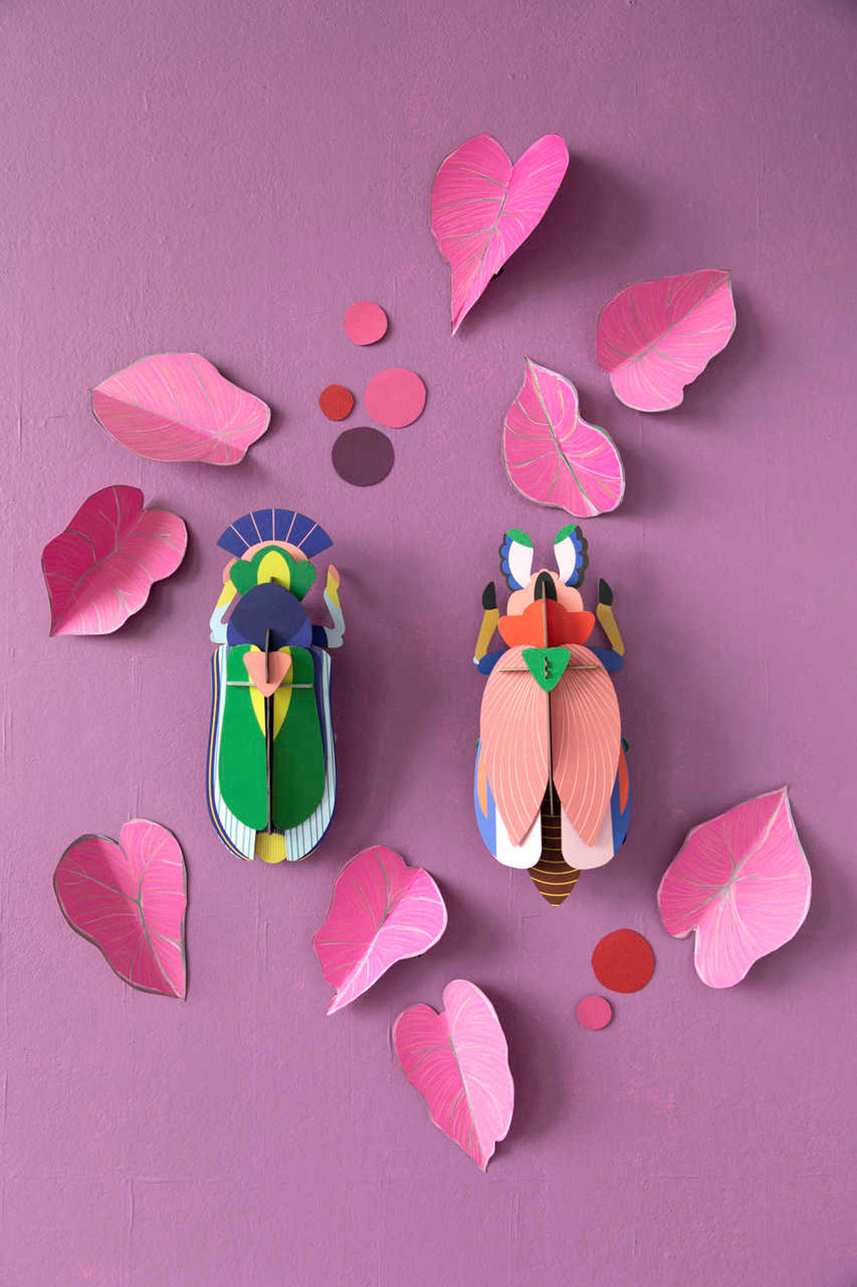 WANDDEKO Marienkäfer 13/7 cm - Pink, Wellpappe (13/7/29cm) - KUNSTLOFT