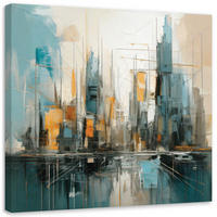 LEINWANDBILD Architektur Stadt Minimalismus 60x60cm - Multicolor, Textil (60/60cm) - Feeby