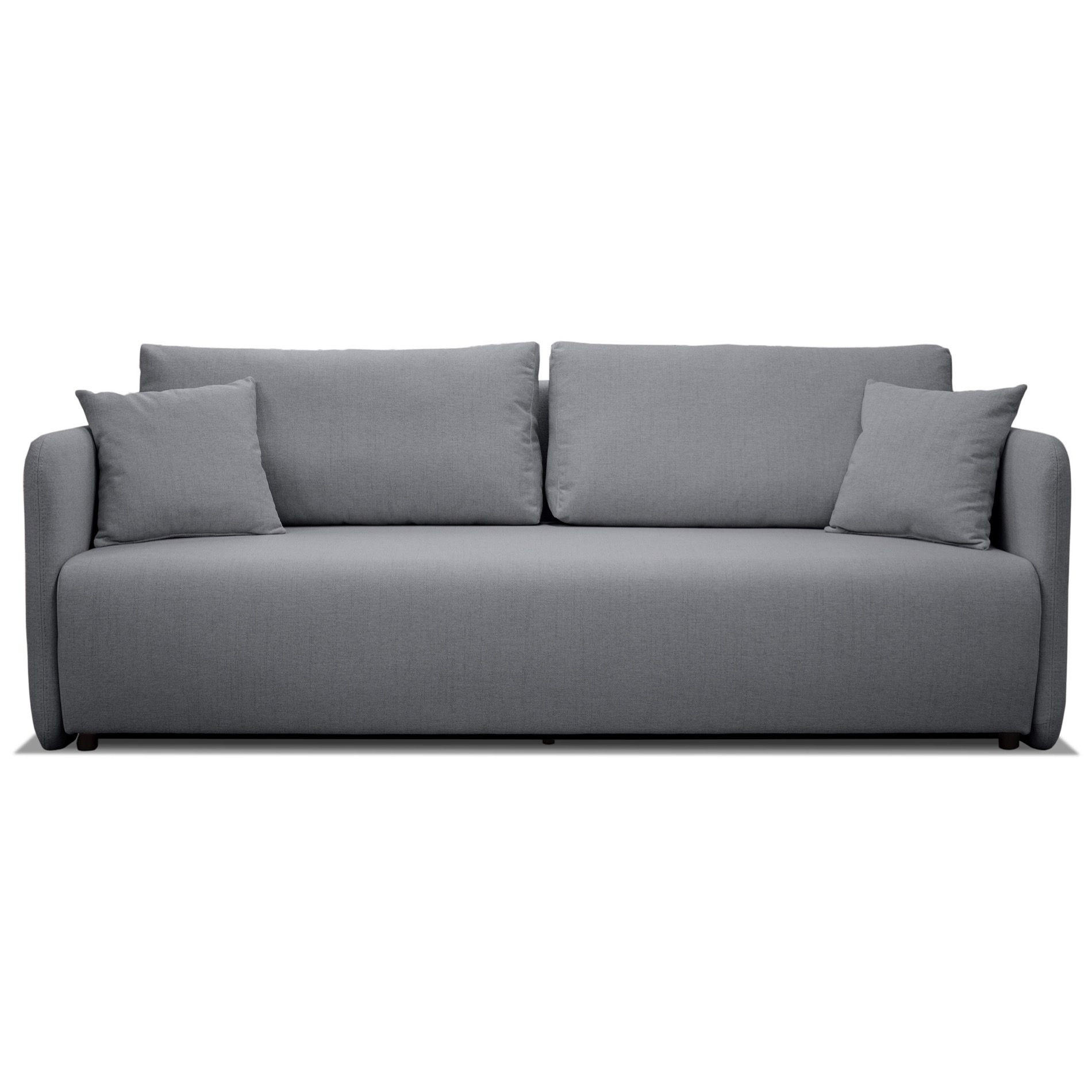 SOFA Anvio Grau mit Schlaffunktion - Schwarz/Grau, Kunststoff/Textil (220/88/100cm) - Selsey