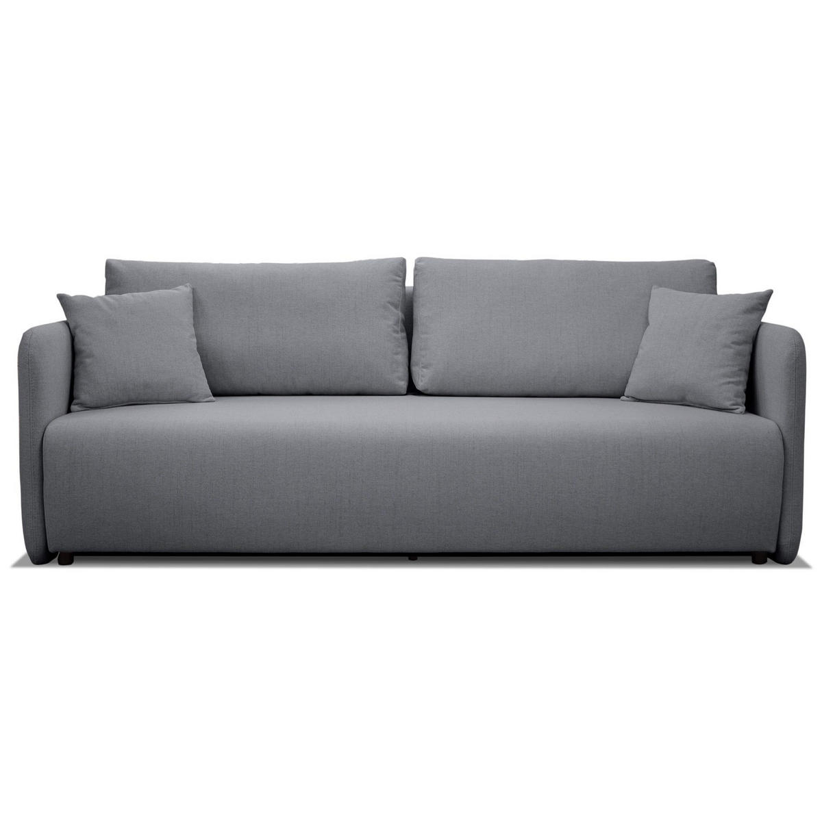 SOFA Anvio Grau mit Schlaffunktion - Schwarz/Grau, Kunststoff/Textil (220/88/100cm) - Selsey