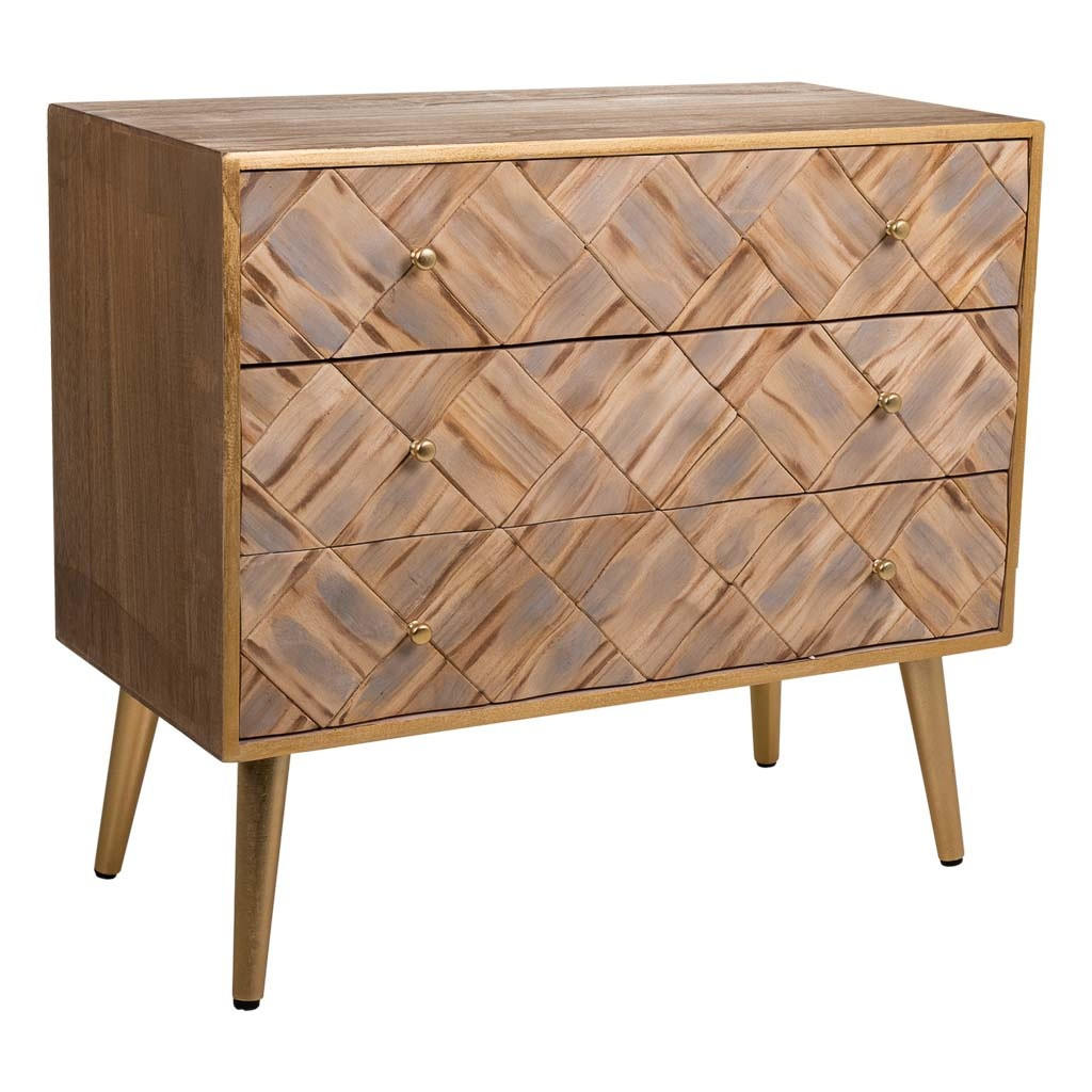 KOMMODE aus Holz 73x36x65 cm - Braun, Holz (73/65/36cm) - Wanderlust