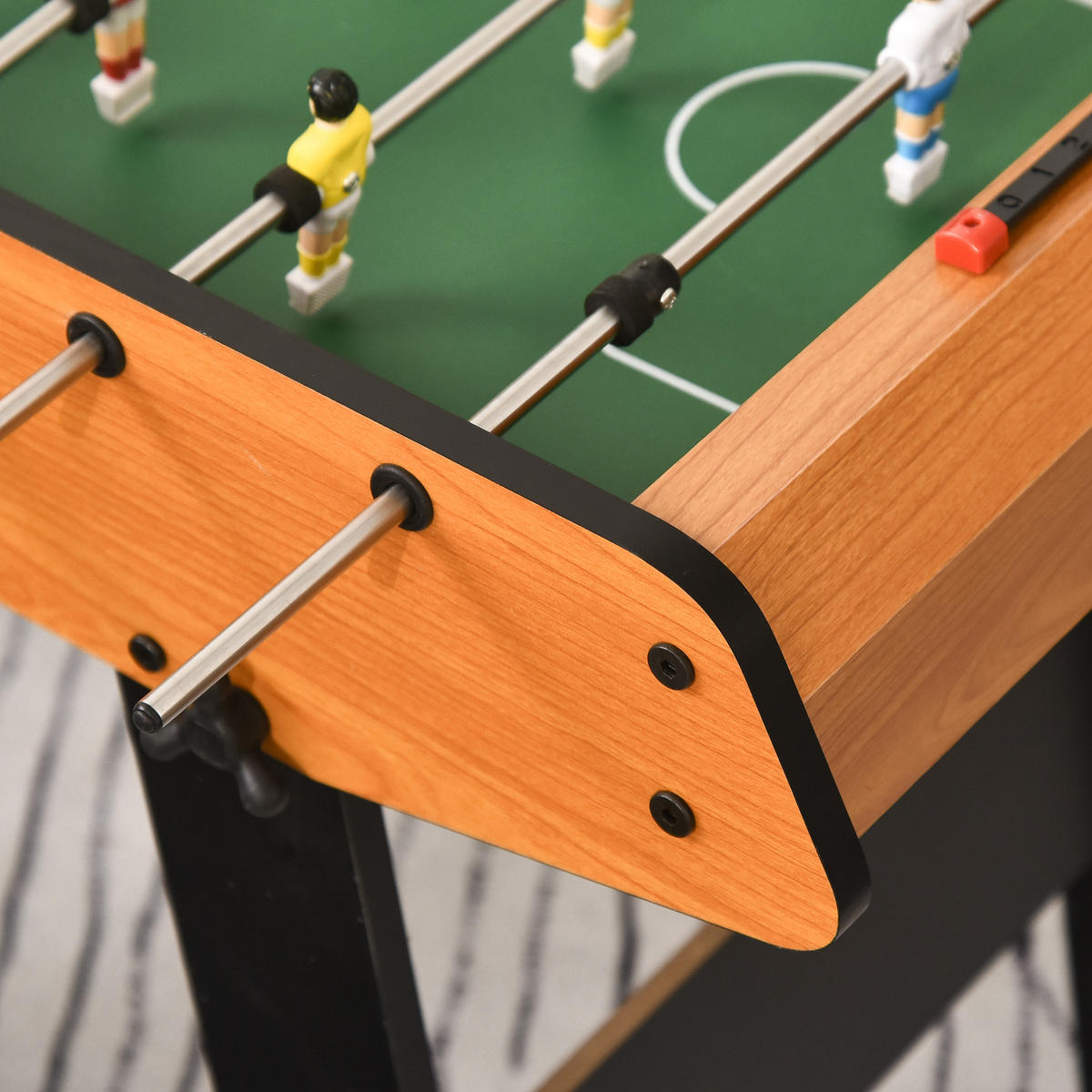 TISCHFUSBALL DE-18846 klappbar mit Punktezähler Schwarz/Holzoptik - Braun, Holzwerkstoff (42/98cm) - ComfortXL