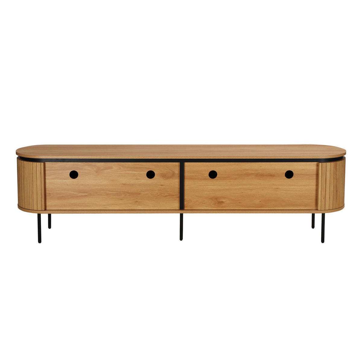 TV-SCHRANK, helles Holzeffekt - Beige, Holz (40/55/200cm) - Oviala