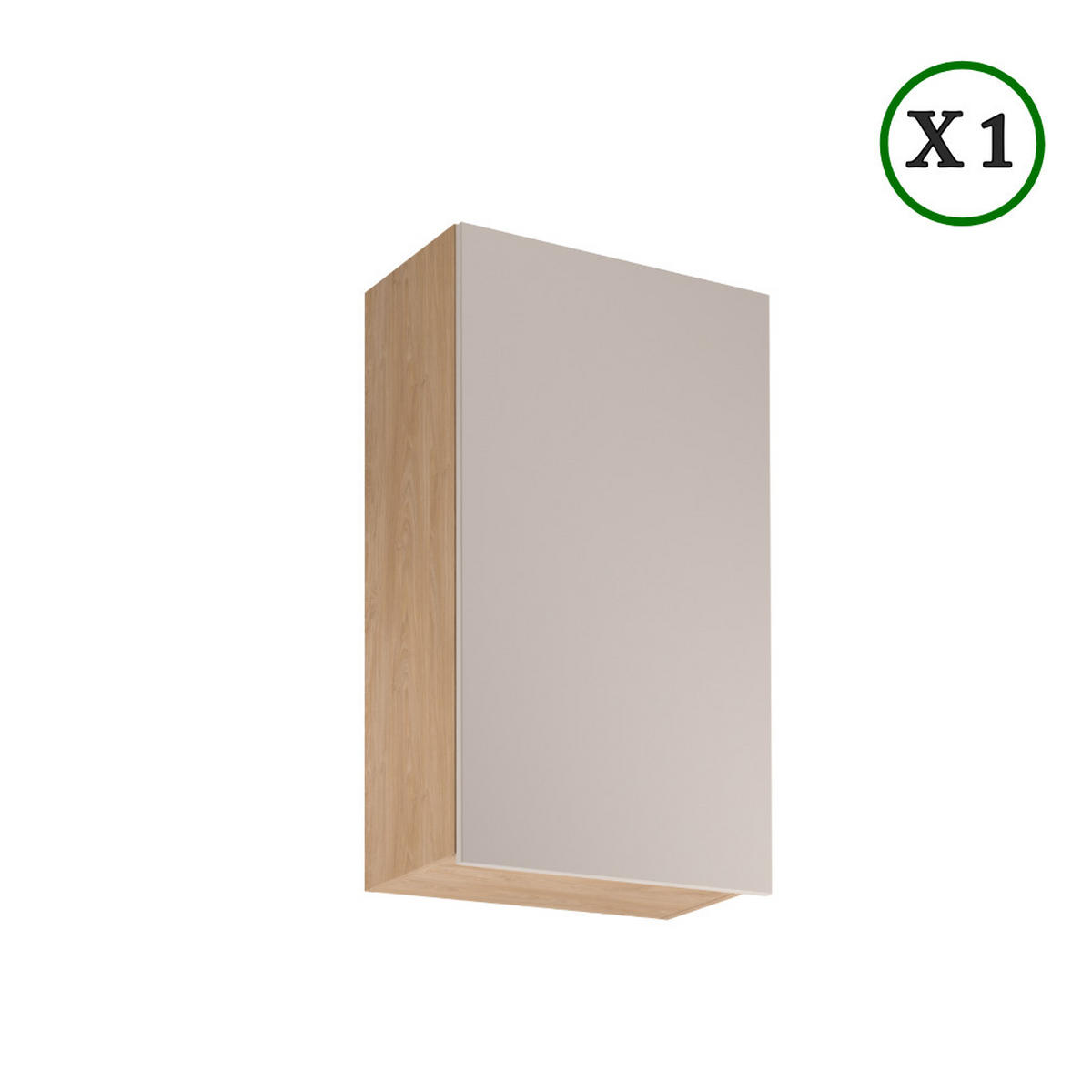 KÜCHENZEILE 200 cm - Sorento K46-M200 - in Beige / Sonoma Eiche - Beige/Schwarz, Holz/Holzwerkstoff (200/210/58cm)