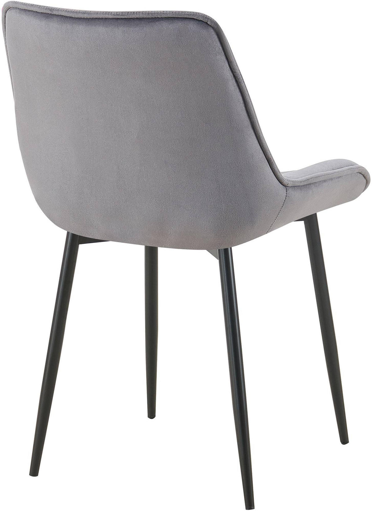 STUHL Samt dunkelgrau - Dunkelgrau/Schwarz, Textil/Metall (52/84/59cm) - CLP