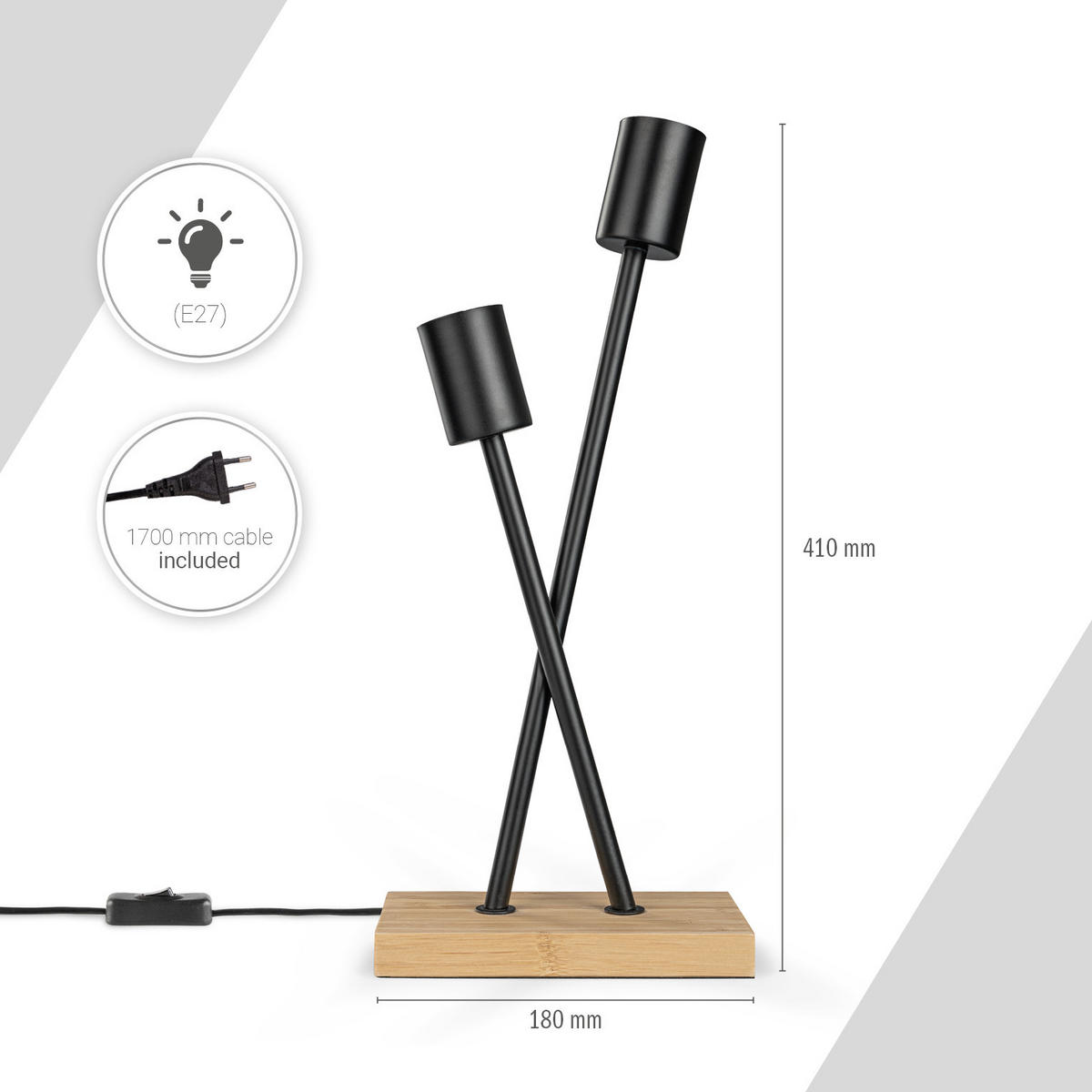TISCHLAMPE Iks Tl - Naturfarben, Metall (18/10/41cm) - Paco Home
