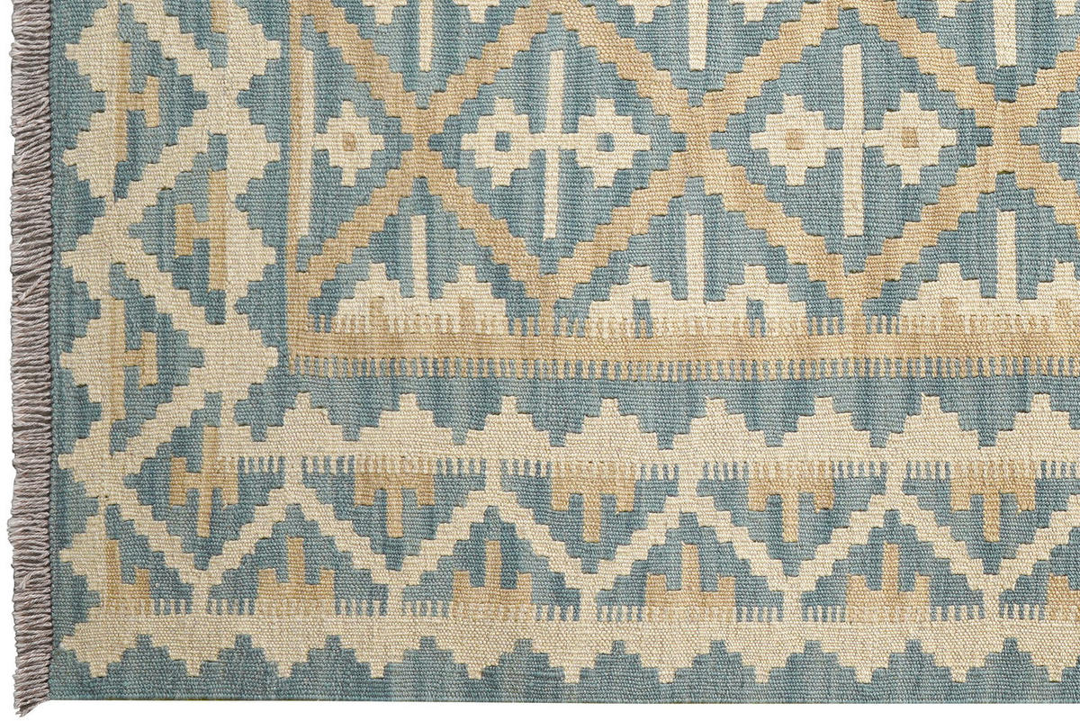 HANDWEBTEPPICH Gashgai Kelim Blau, Beige 179/126 cm Schurwolle - Blau, Textil (126/179cm) - Looma