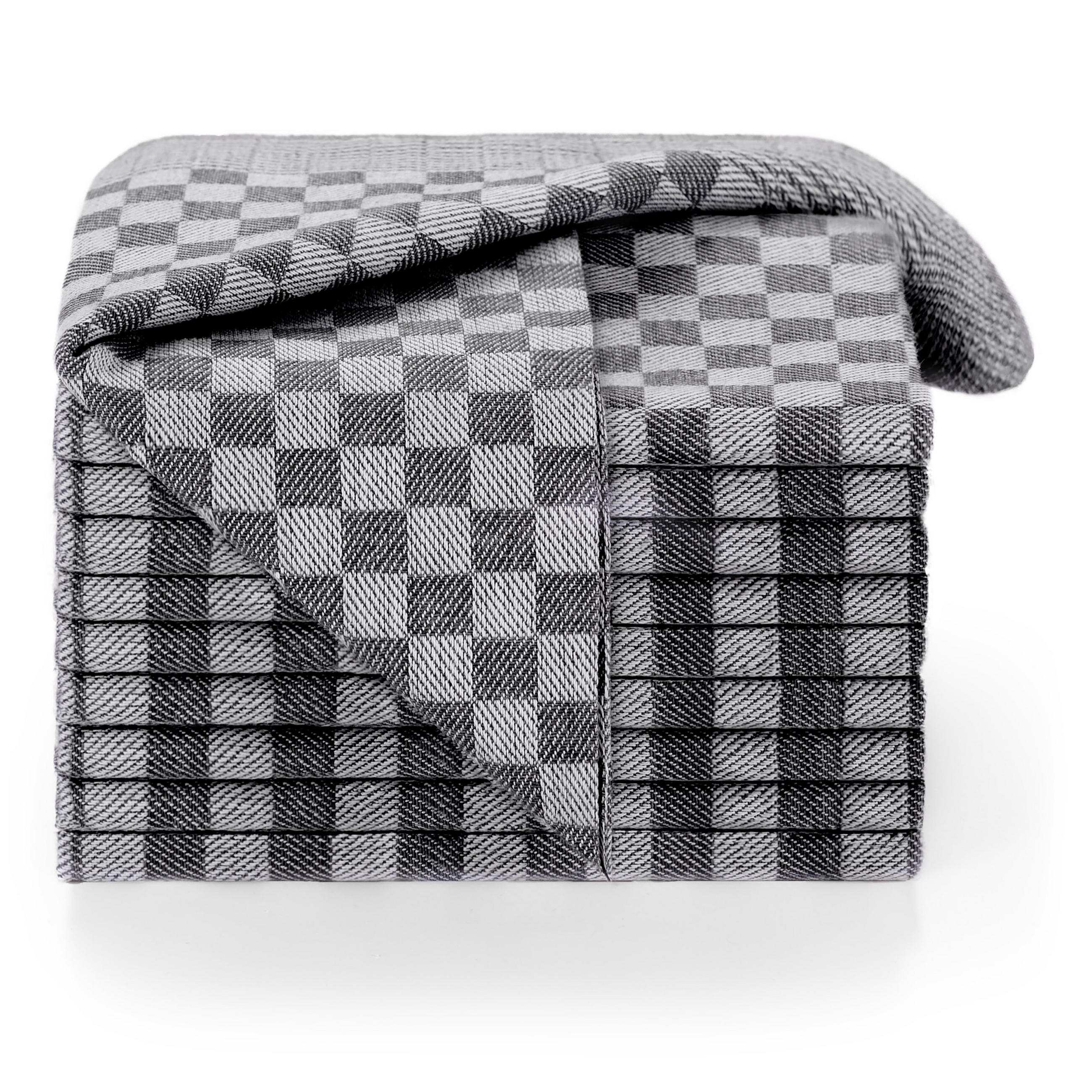 GESCHIRRTUCH Markus 5er-Set, 50/70 cm, 100% Baumwolle, kariert - Schwarz, Textil (50/70cm) - Blumtal