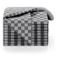GESCHIRRTUCH Markus 10er-Set, 50/70 cm, 100% Baumwolle, kariert - Schwarz, Textil (50/70cm) - Blumtal