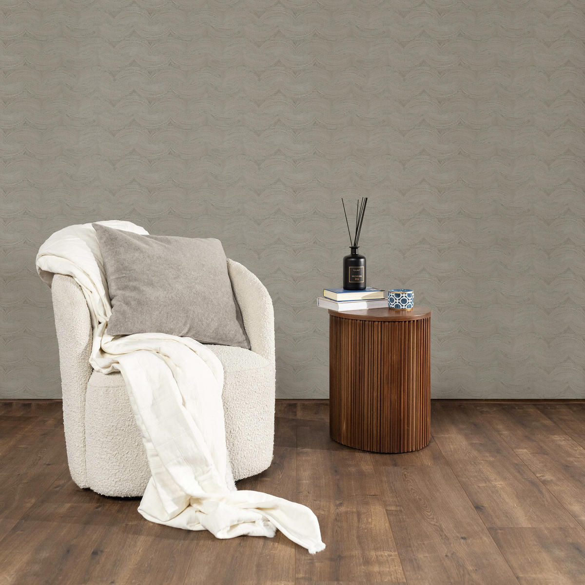 VLIESTAPETE - Sasa Grau - Grau, Papier/Kunststoff (52/1000cm) - Graham & Brown