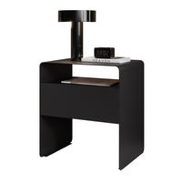 NACHTSCHRANK BOHO mit Schublade, 45/35/50 cm, Schwarz - Schwarz, Holzwerkstoff/Metall (45/50/35cm) - Idohome