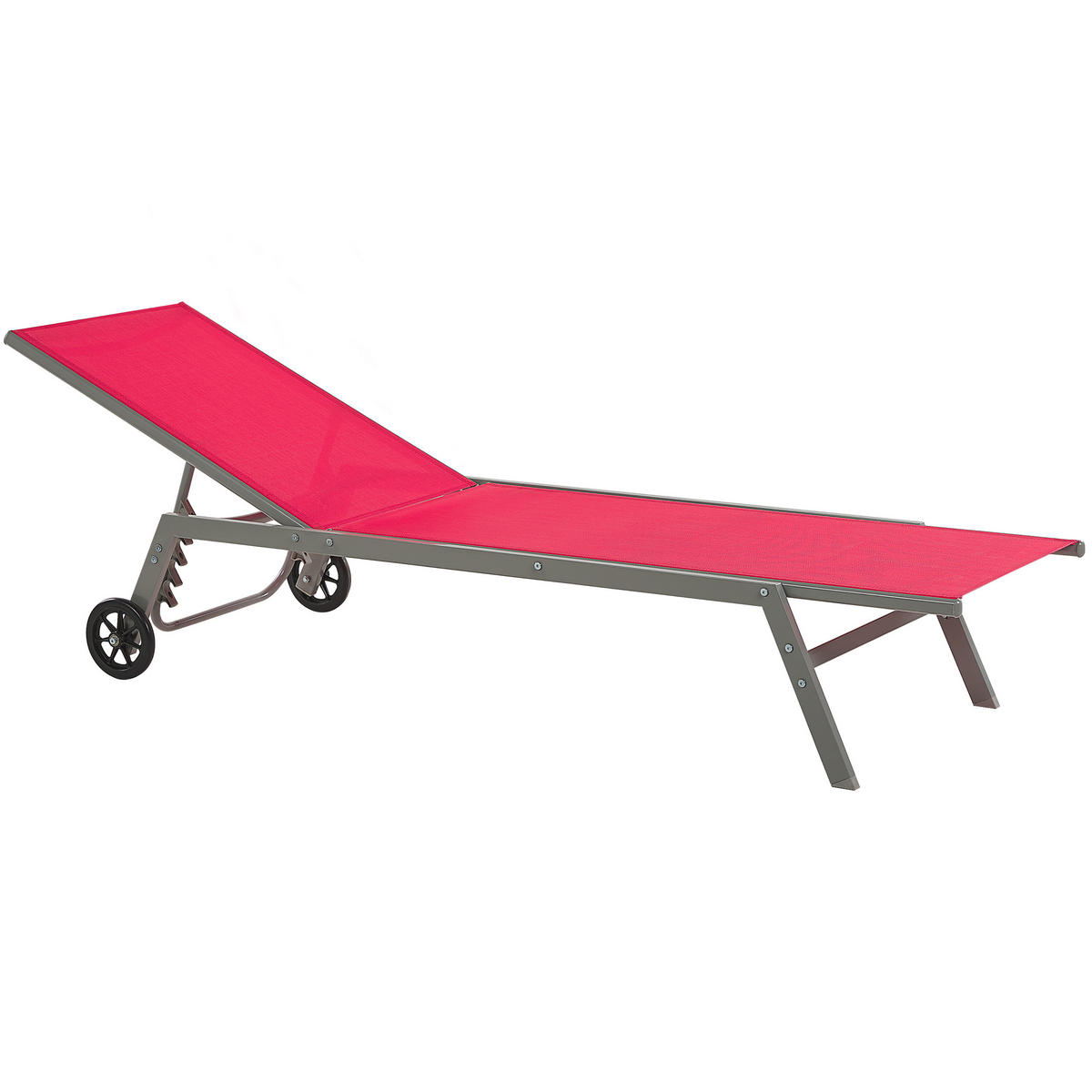 GARTENLIEGE rot Levanzo - Rot, Metall (64/96/198cm) - Beliani