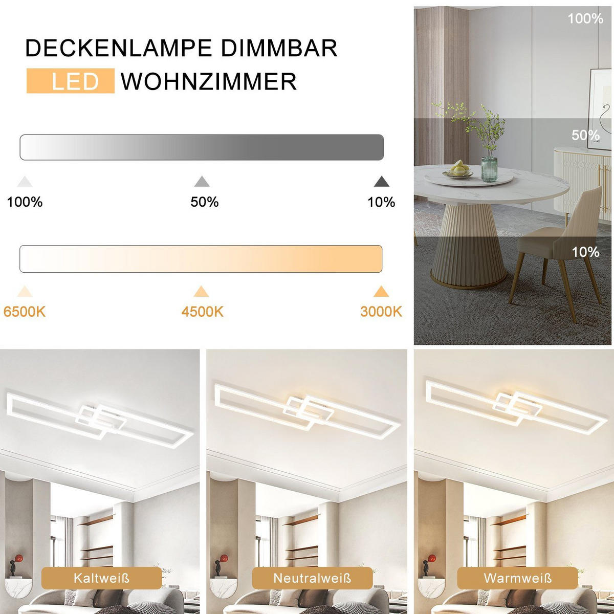 LED-DECKENLEUCHTE Gregor 80/26/8 cm - Weiß, Metall (80/26/8cm) - Nettlife