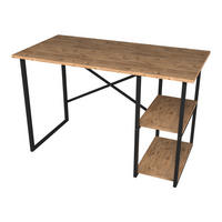 SCHREIBTISCH Nittedal - Eichefarben/Schwarz, Holzwerkstoff/Metall (60/120/75cm) - [en.casa]