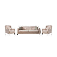 SITZGARNITUR Pasto, Beige Stellvariante 2+1+1 - Beige, Holzwerkstoff/Kunststoff (175/87/98cm)
