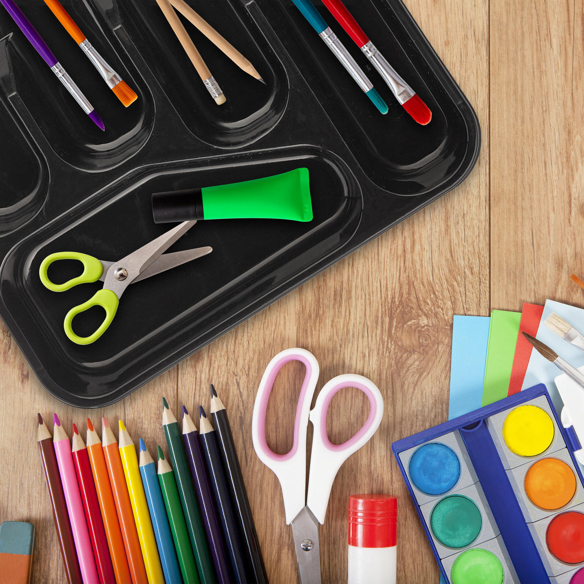 2XBESTECKKASTEN - Schwarz, Kunststoff (24.5/4/32.5cm) - Relaxdays