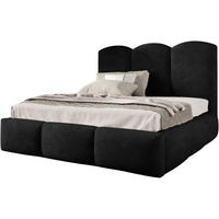 POLSTERBETT Bero, 120x200, Bouclé-Stoff, Schwarz - Schwarz, Textil (120/200cm) - Beautysofa