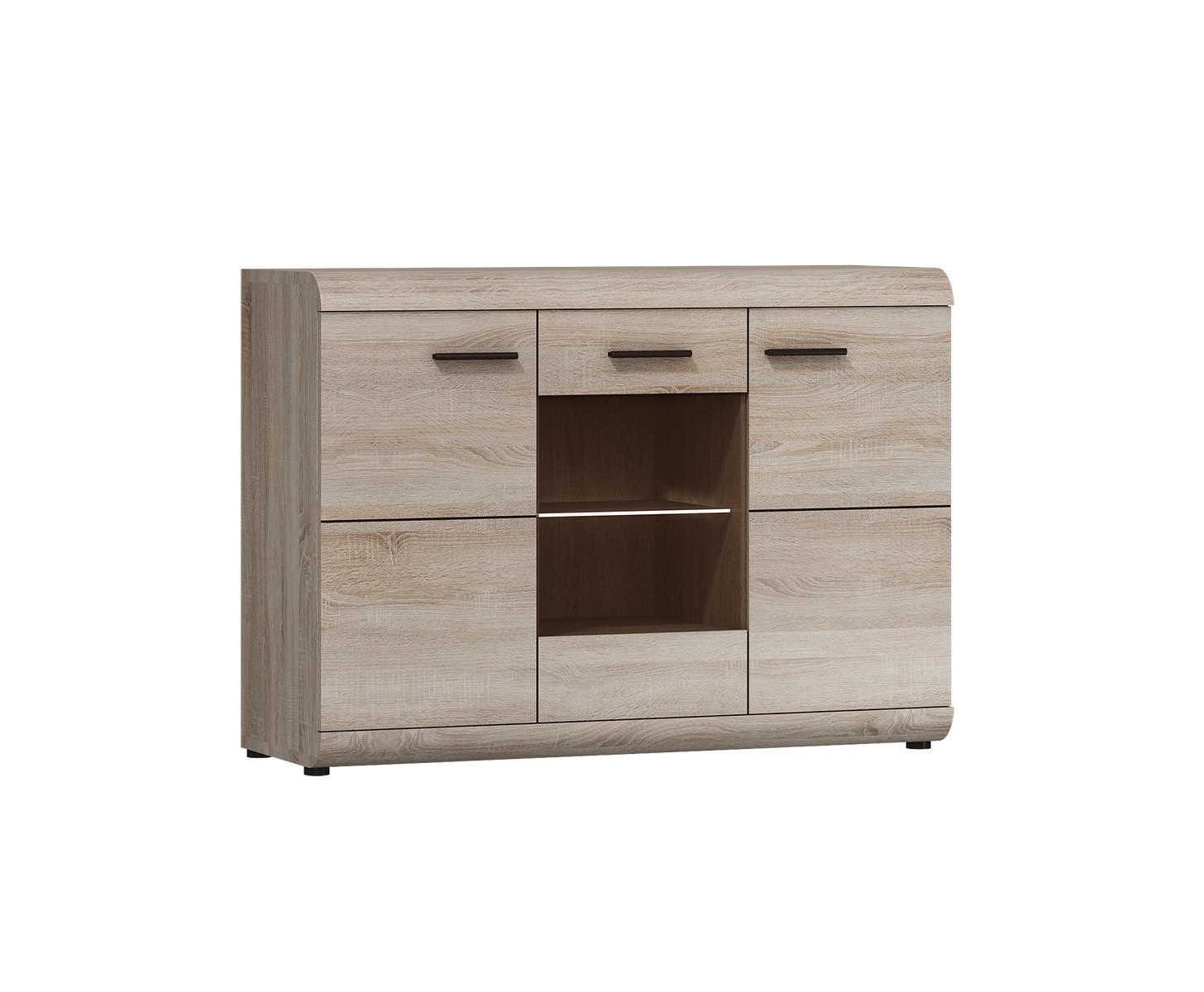 KOMMODE Link Eiche Sonoma 120 / 42 / 86,5cm - Braun/Sonoma Eiche, Holz/Holzwerkstoff (120/87/42cm) - Feldmann-Wohnen