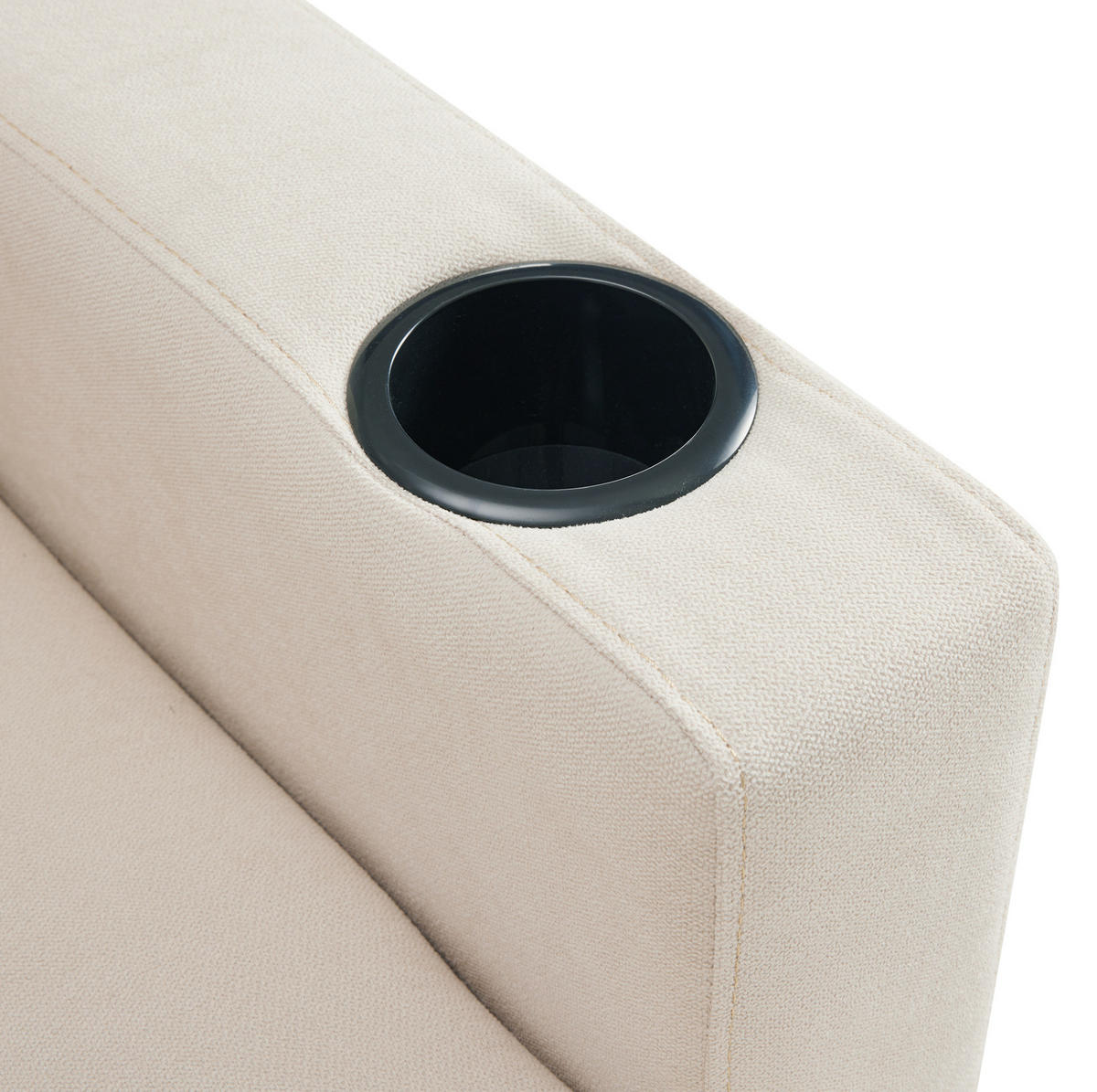 SOFA mit Chaiselongue und Stauraum 175 x 129 cm Beige 2 Kissen - Beige, Holz (129/175cm) - Meubliv