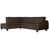 ECKSOFA mit Ottomane links Kaylil Flachgewebe braun - Braun, Kunststoff (187/247cm) - 58aufmkessel