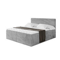 BOXBETT mit Matratze H4 und Lattenrost - TOLO - 140x200 Cord - Hellgrau - Hellgrau, Holzwerkstoff/Kunststoff (140/200cm) - ALTDECOR