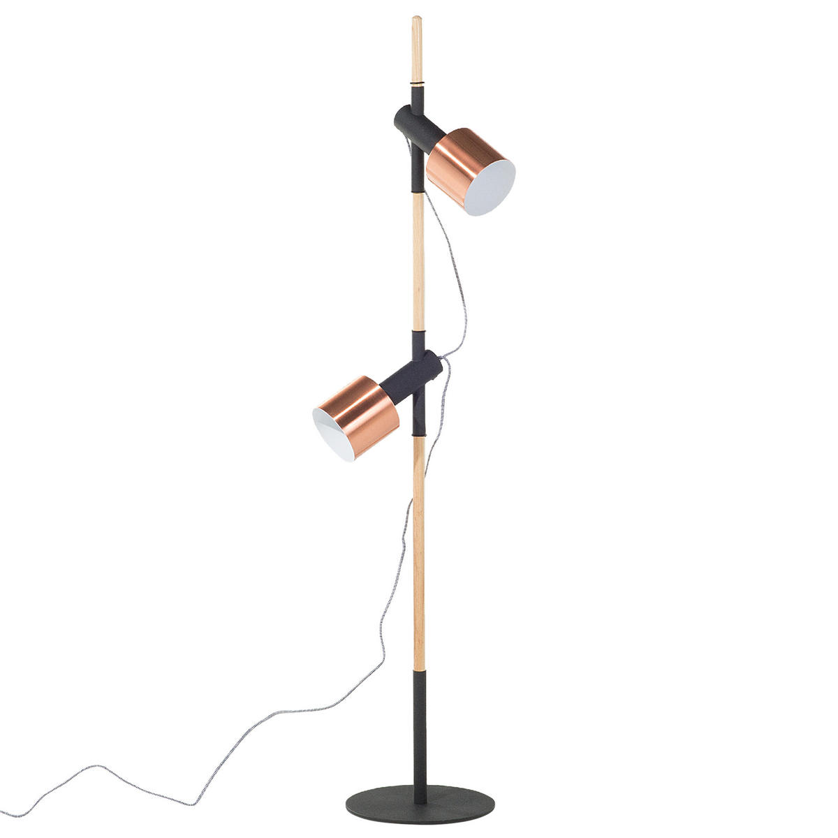 STEHLAMPE Owens 12/12/125 cm - Schwarz, Holz (12/28/125cm) - Beliani