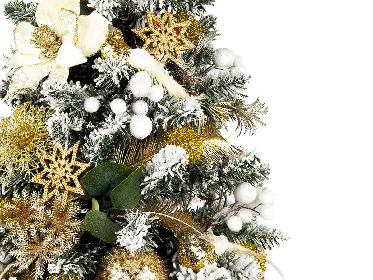 LAALU WEIHNACHTSBAUM geschmückt künstlich NEGATIVE CHAMPAGNE 60 cm mit LED-Beleuchtung IN FLOWER - Champagner/Goldfarben, Kunststoff (60cm) - LAALU