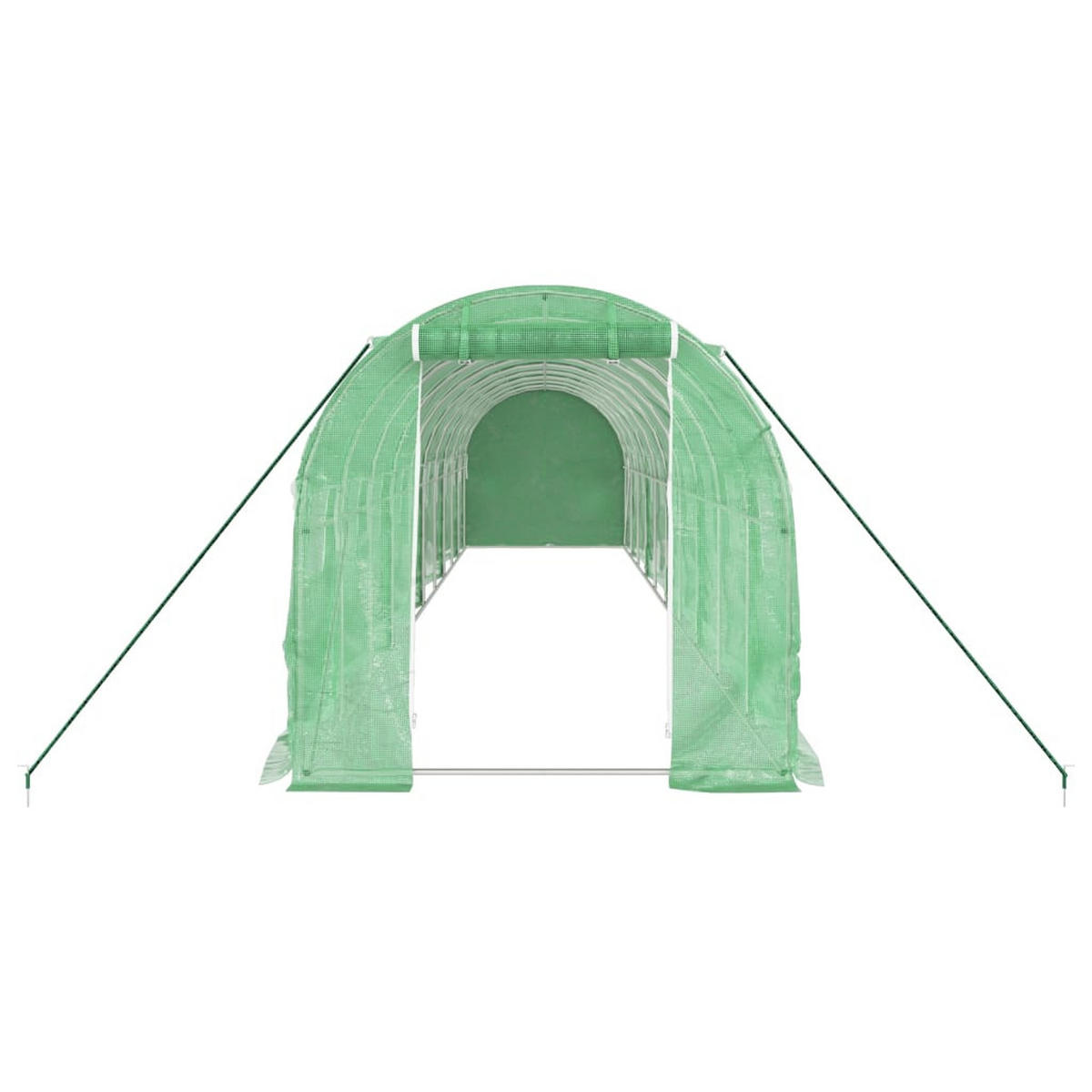 GEWÄCHSHAUS mit Stahlrahmen Grün 20 m² 10x2x2 m - Grün, Kunststoff (10/2/1000cm)