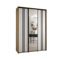 SCHWEBETÜRENSCHRANK 235,2/170/45 3-türig - Schwarz/Eiche Artisan, Holz/Metall (170/235/45cm) - Abiks Möbel