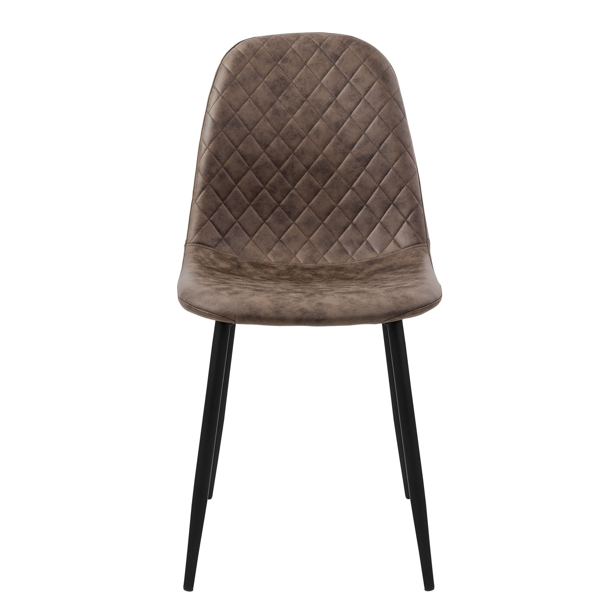STUHL Kunstleder Braun 4er Set - Braun, Metall (51/89/44cm) - ML-DESIGN