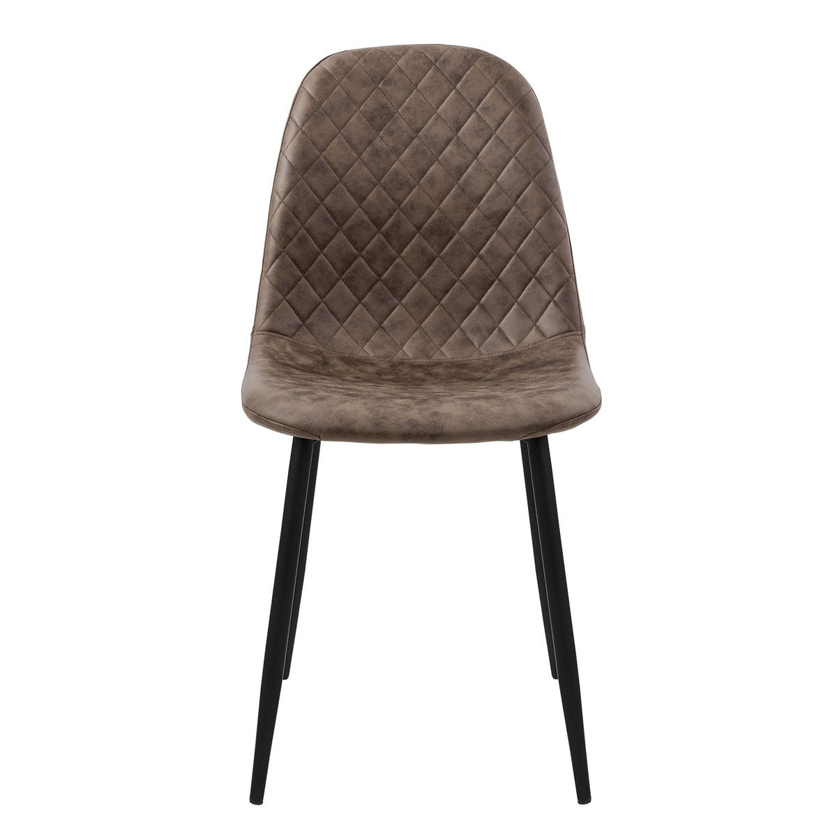 STUHL Kunstleder Braun 4er Set - Braun, Metall (51/89/44cm) - ML-DESIGN