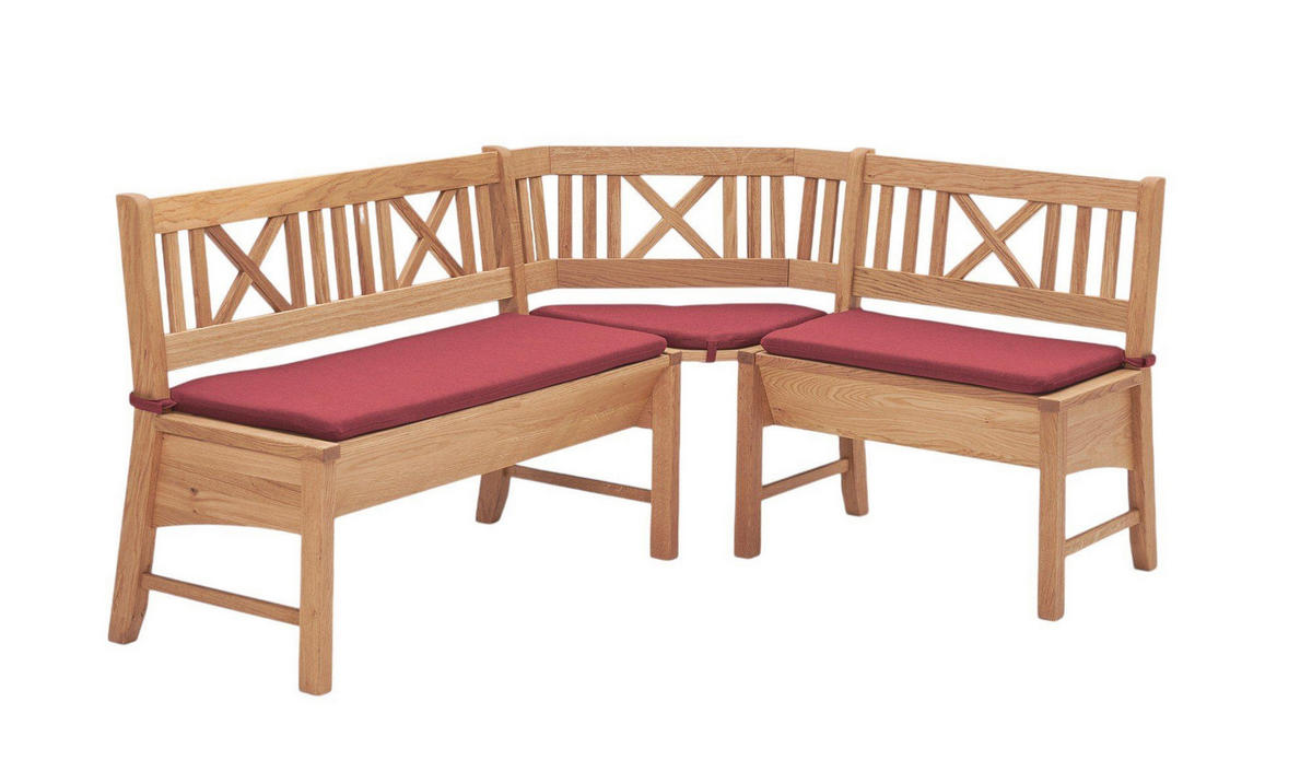 ECKBANKGRUPPE im modernen Landhausstil Deborah Massivholz Buche/Rot - Buchefarben/Rot, Holz (179/1/139cm) - 58aufmkessel
