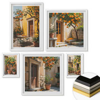 WANDBILDER 5er-Set - 50x50 cm & 20x30 cm & 40x60 cm Weißer Rahmen - Waldnebelporträt einer Frau - Weiß, Kunststoff (40/60cm) - ArtPrintCave