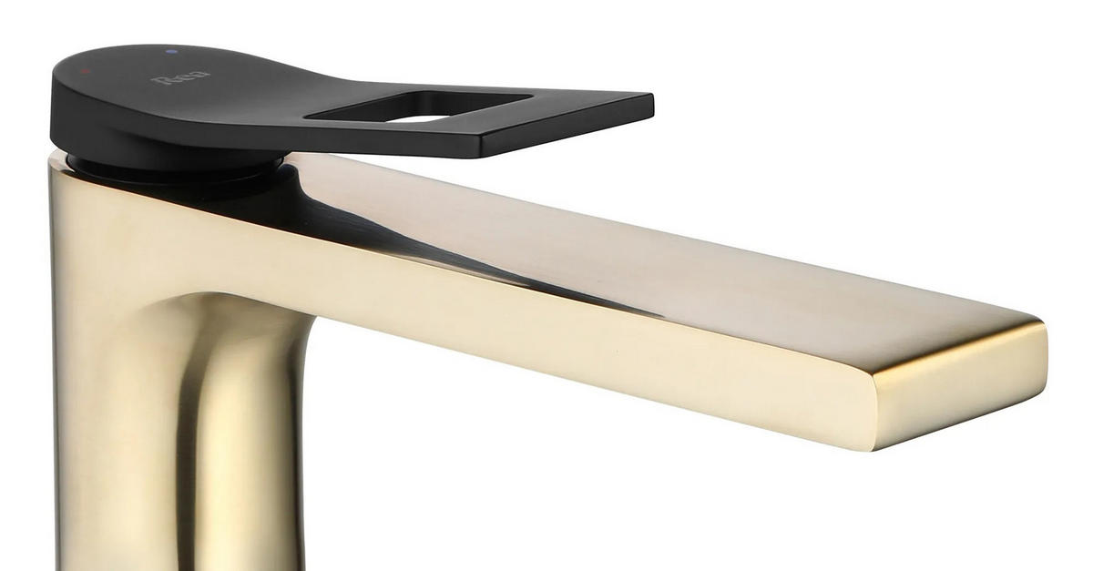 WASCHBECKENARMATUR Rea Soul Gold Mat Black High - Goldfarben, Metall (4.5/25.5/19.5cm) - REA