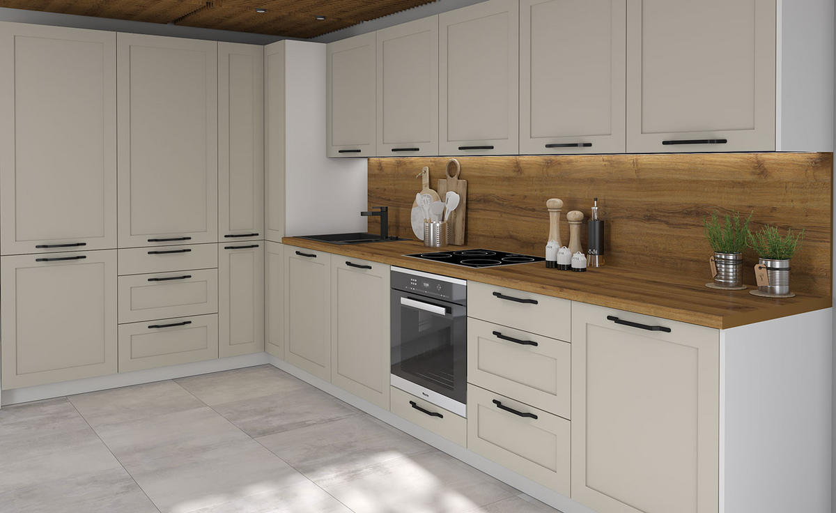 ECKHÄNGESCHRANK Oslo W10/60 Weiß / Kaschmir Matt 60 / 60 / 72cm - Kaschmir/Weiß, Holz/Holzwerkstoff (60/72/60cm) - Feldmann-Wohnen