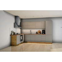 L-KÜCHE Nexa Beige – 330 × 210 cm – K53-G330 - Beige/Schwarz, Holzwerkstoff/Metall (330/210/210cm) - ROYAL24_MARKT