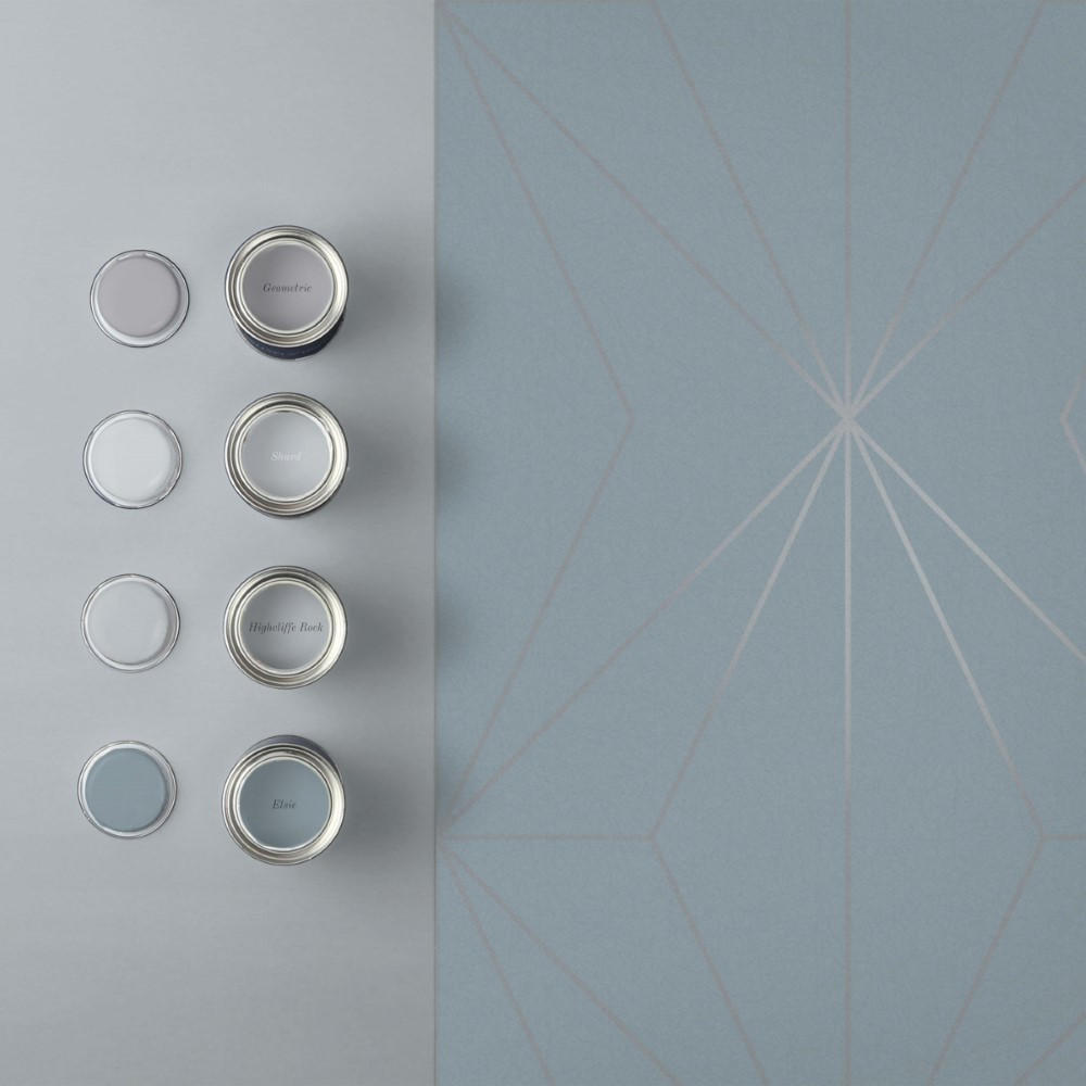 VLIESTAPETE - Harmony Deep Sky Silber - Blau/Silberfarben, Papier/Kunststoff (53/1000cm) - Graham & Brown