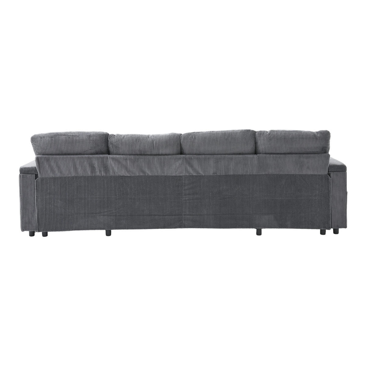 WOHNLANDSCHAFT DE-33711 beidseitige Chaiselongues mit Stauraum Kohleschwarz - Anthrazit, Metall (272/86/136cm) - ComfortXL