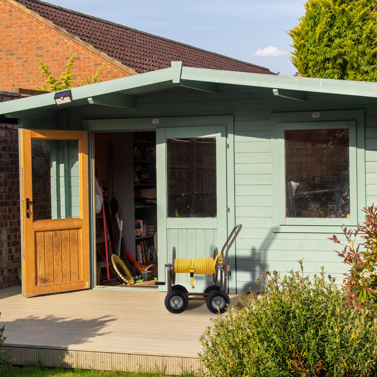 SCHLAUCHWAGEN - Braun, Kunststoff/Metall (53/81/80cm) - Relaxdays