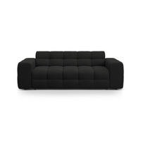 SOFA Kendal aus strukturiertem Stoff schwarz 3 Sitzplätze - Schwarz, Textil (103/79/222cm) - Micadoni