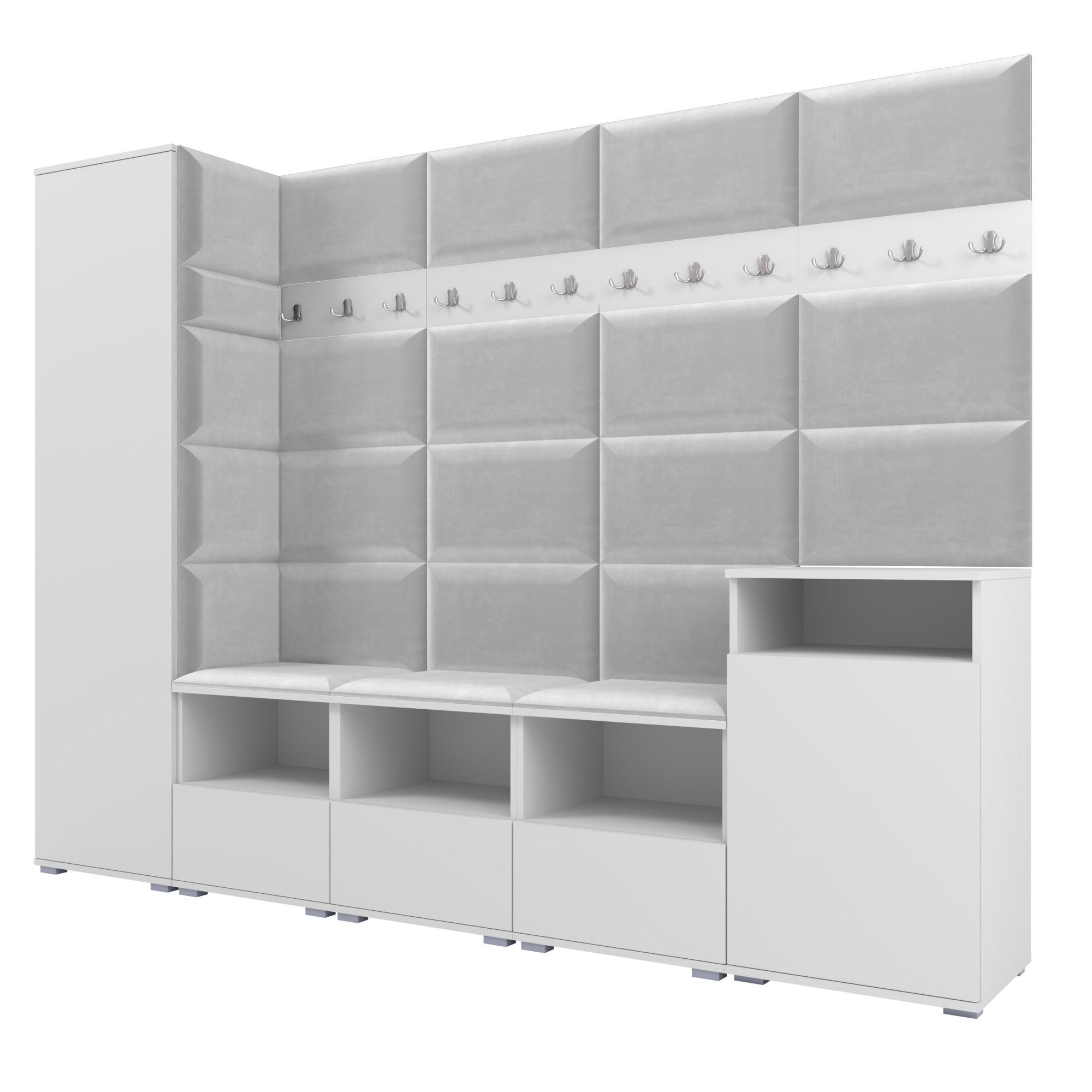 Ravio Garderobe Weiß, Hellgrau 250x187x40 cm