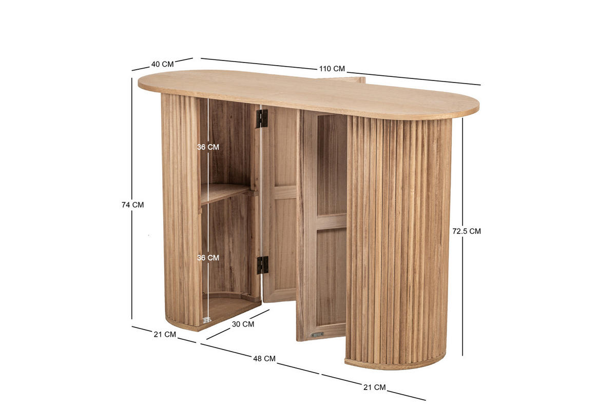 KONSOLENTISCH Rechteckig Braun 110 x 40 x 74 cm - Braun, Holz (40/110/74cm) - Nordlys